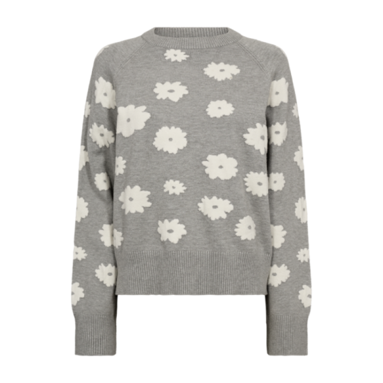 207335-L.GREY MEL W STAR OFF W lichtgrijs/wit