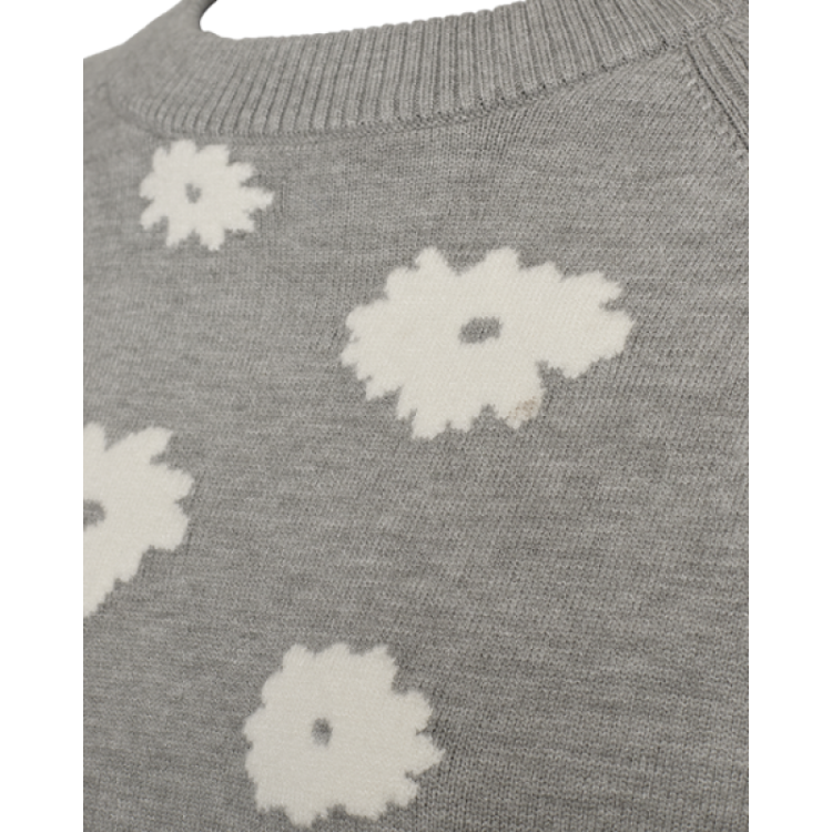 207335-L.GREY MEL W STAR OFF W lichtgrijs/wit