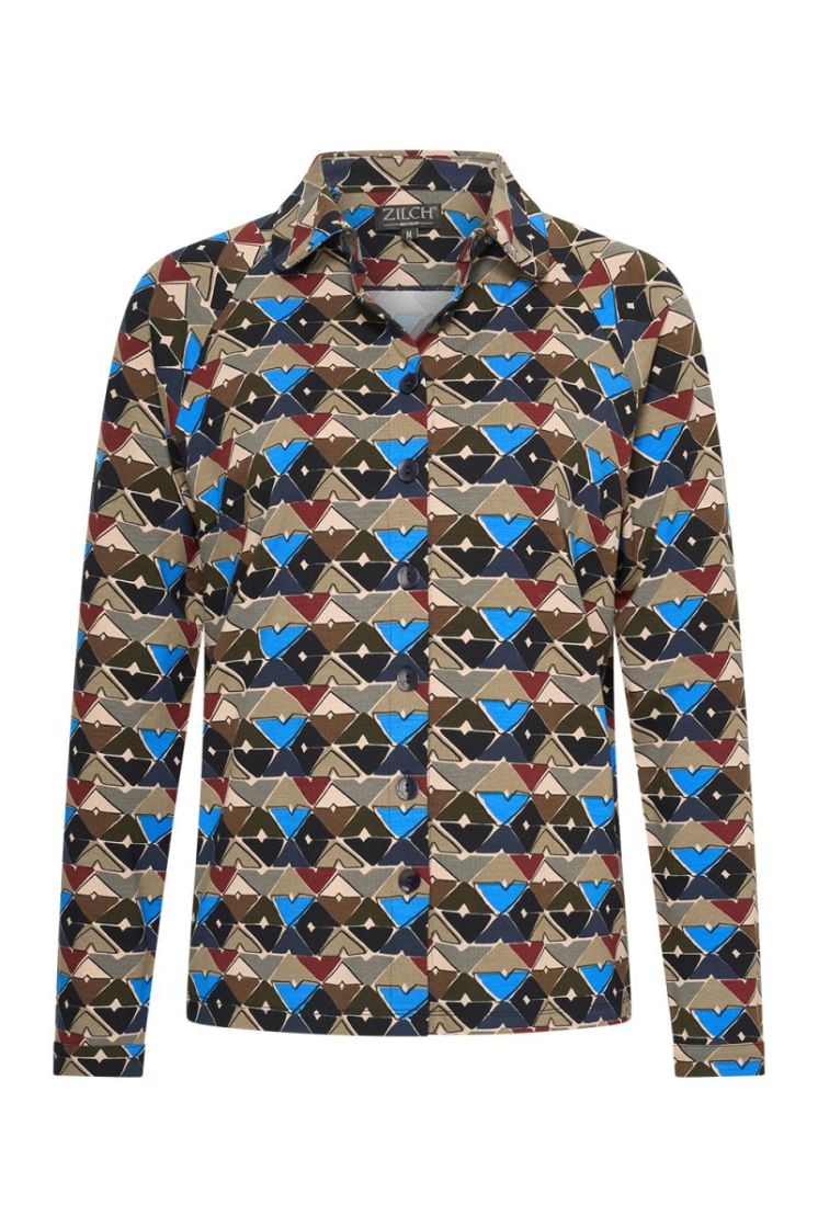 62EVI15.039-DRAWING MULTI zw/beige/blauw 