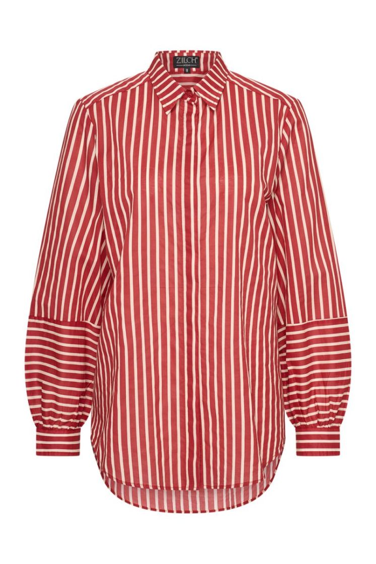 62POP15.074-STRIPES TRUE RED ROOD/ECRU