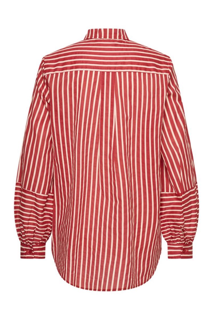 62POP15.074-STRIPES TRUE RED ROOD/ECRU