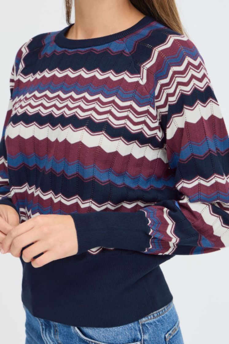 20819180-900009758 ZIG ZAG BRI wine/wit/d-blau