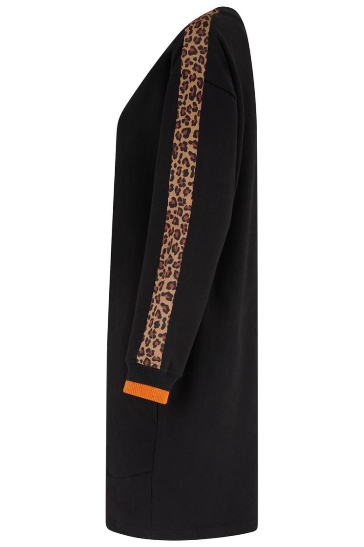 D1558-BLACK LEOPARD TRIM zwart
