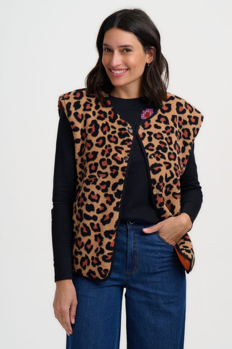 J0033-BROWN LEOPARD zwart/beige/ora