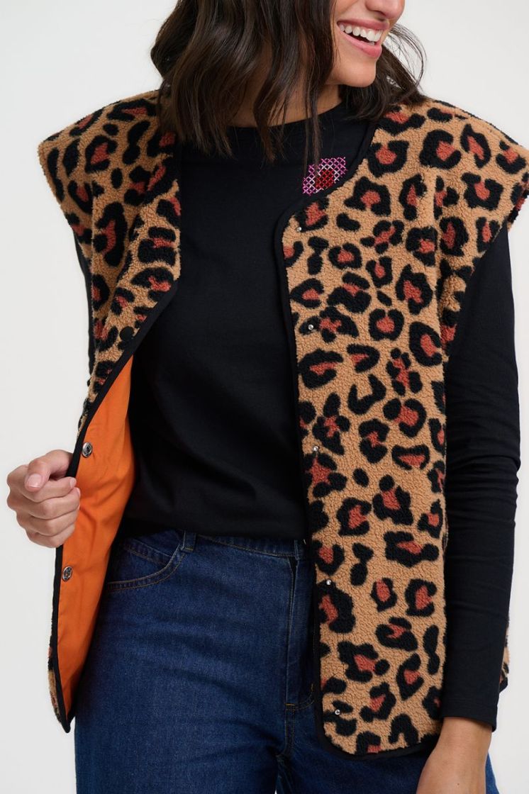 J0033-BROWN LEOPARD zwart/beige/ora