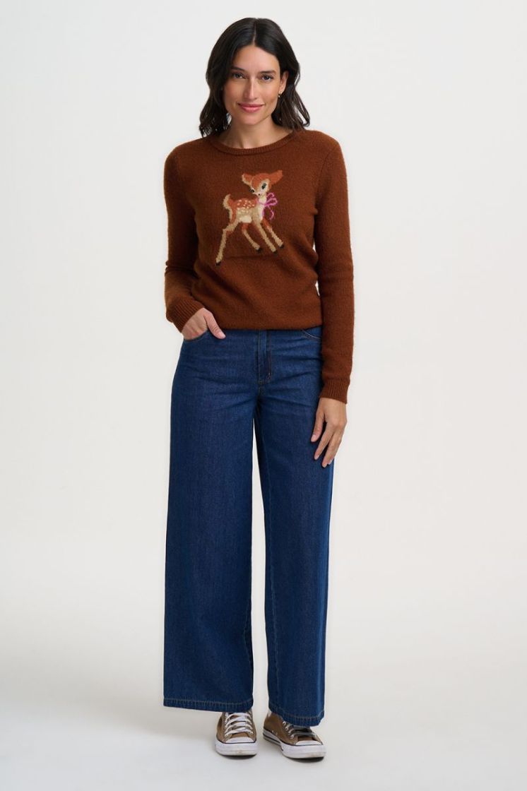 K1016-BROWN VINTAGE BABY DEER roestbruin