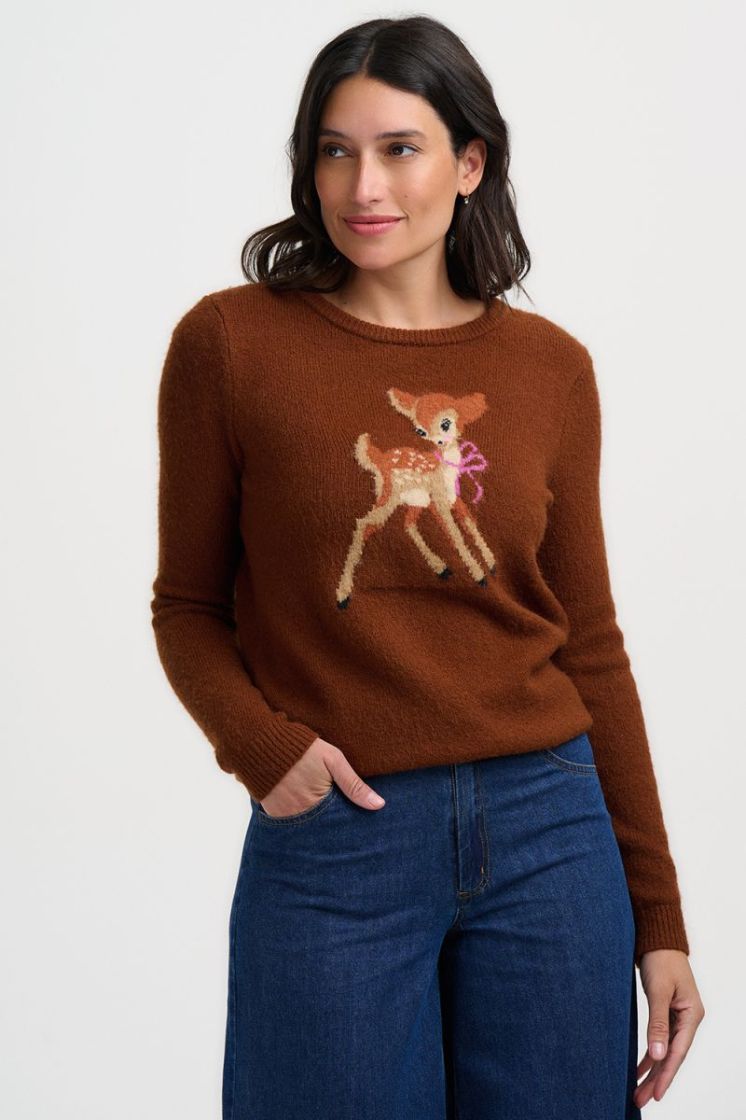 K1016-BROWN VINTAGE BABY DEER roestbruin