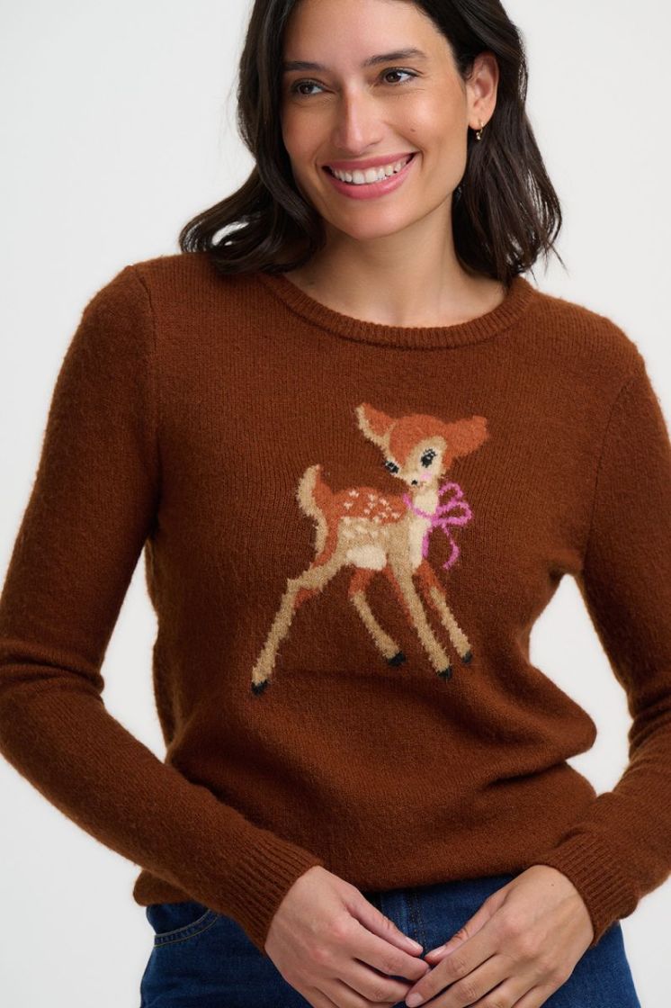 K1016-BROWN VINTAGE BABY DEER roestbruin