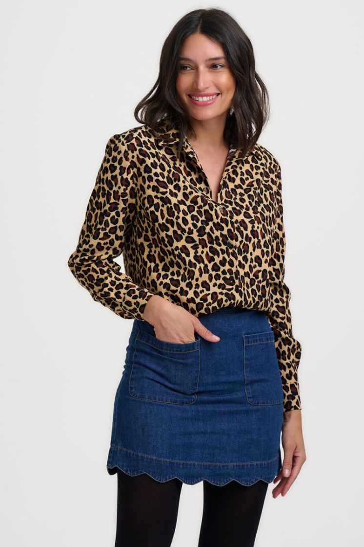 T1197-LEOPARD CORD beige/zwart