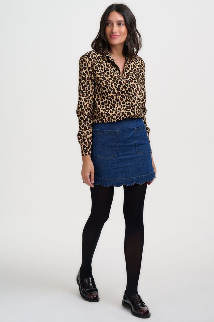T1197-LEOPARD CORD beige/zwart 
